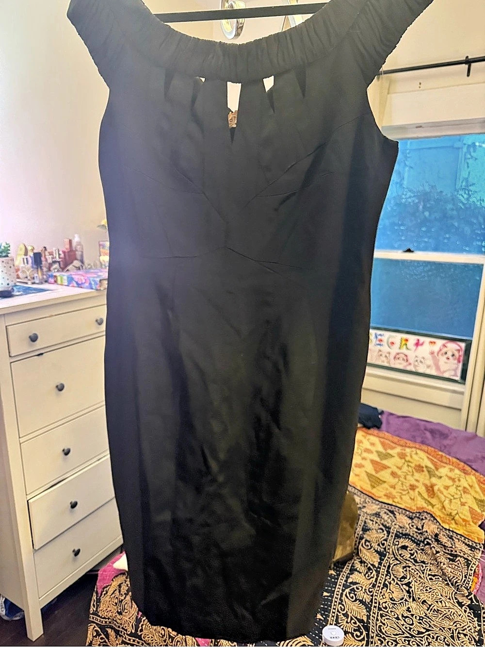 Karen Millen DN092 Ruched Cutout Maxi Dress in Black Size 10